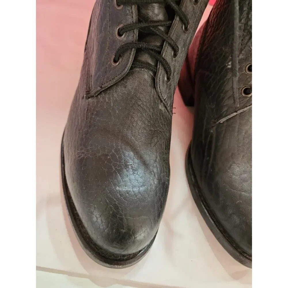 Vtg Durango Men's Size 7.5 Black Leather Lace Up Boots